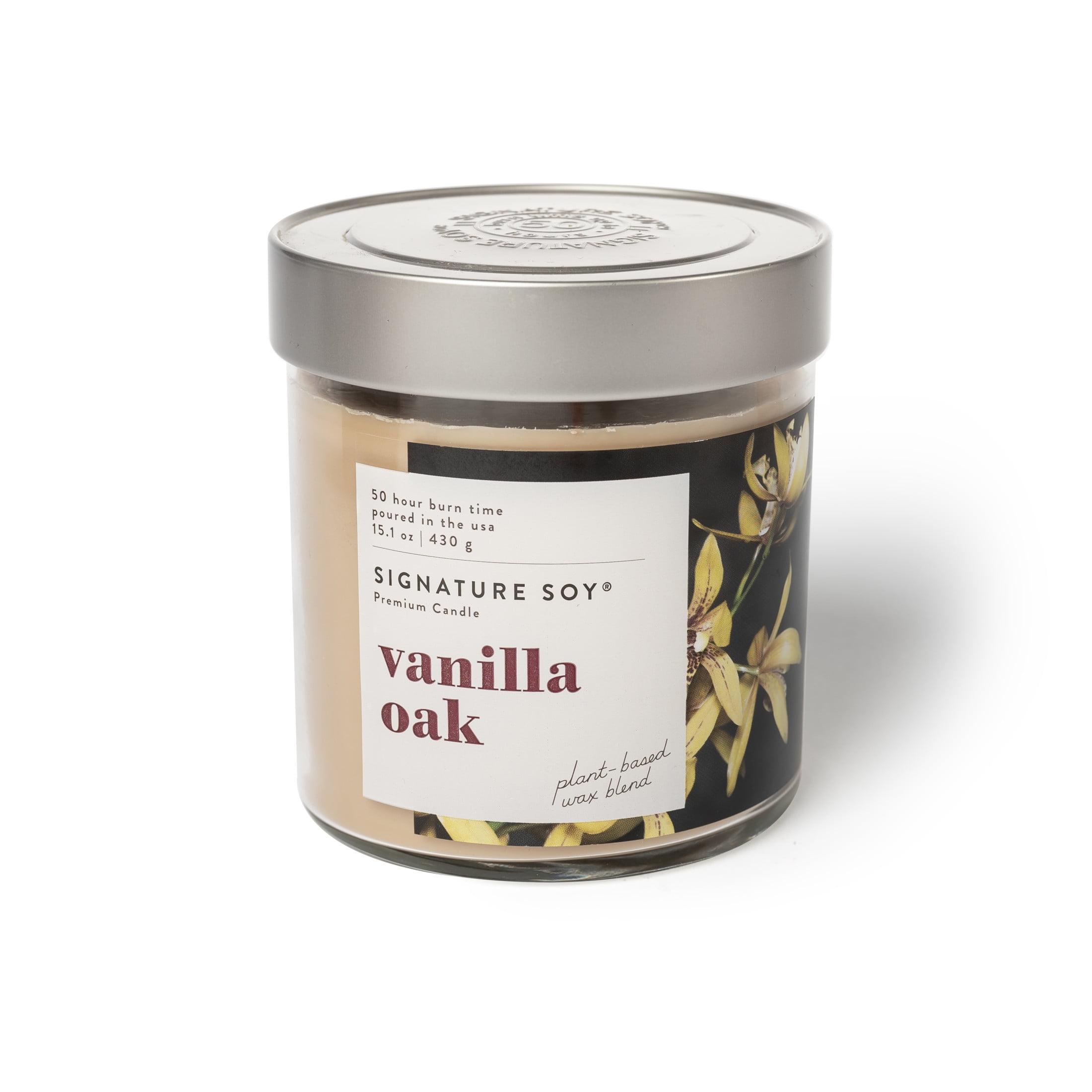 Vanilla Oak Scented Soy Candle with Lid, 4.25"