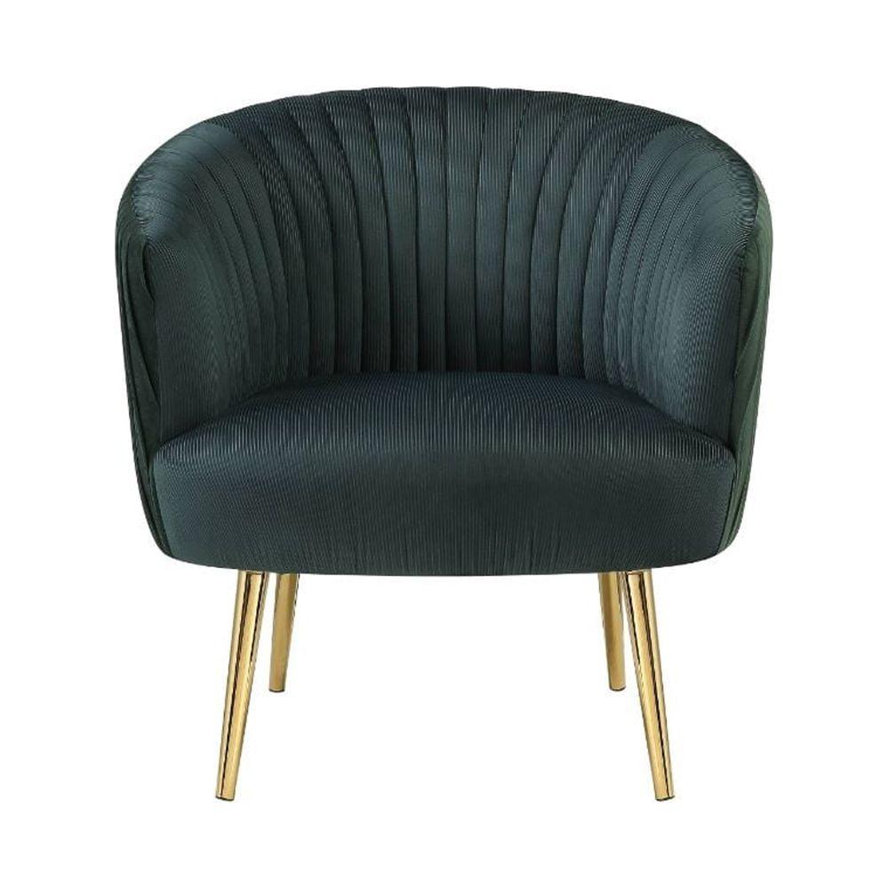 Sigurd Mid-Century Velvet Accent Chair with Gold Spindle Legs