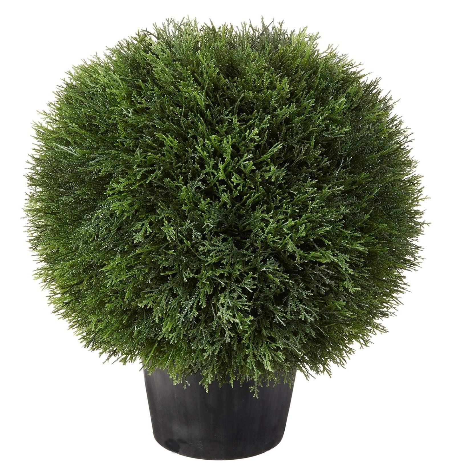 Silk Décor Cedar Topiary in Pot, 20-Inch, Green