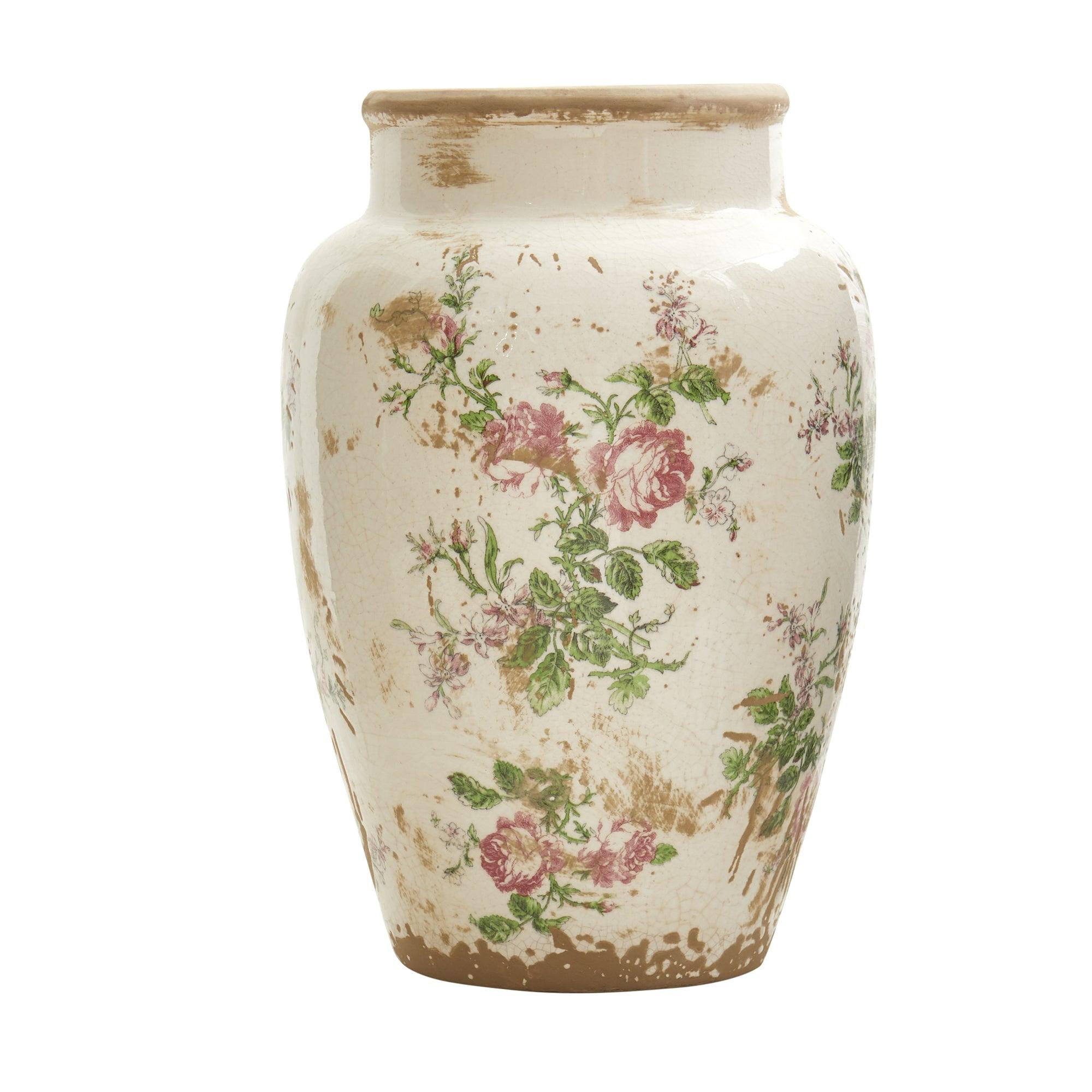 Silk Plant Nearly Natural 12.5 € Tuscan Ceramic Floral Print Vase