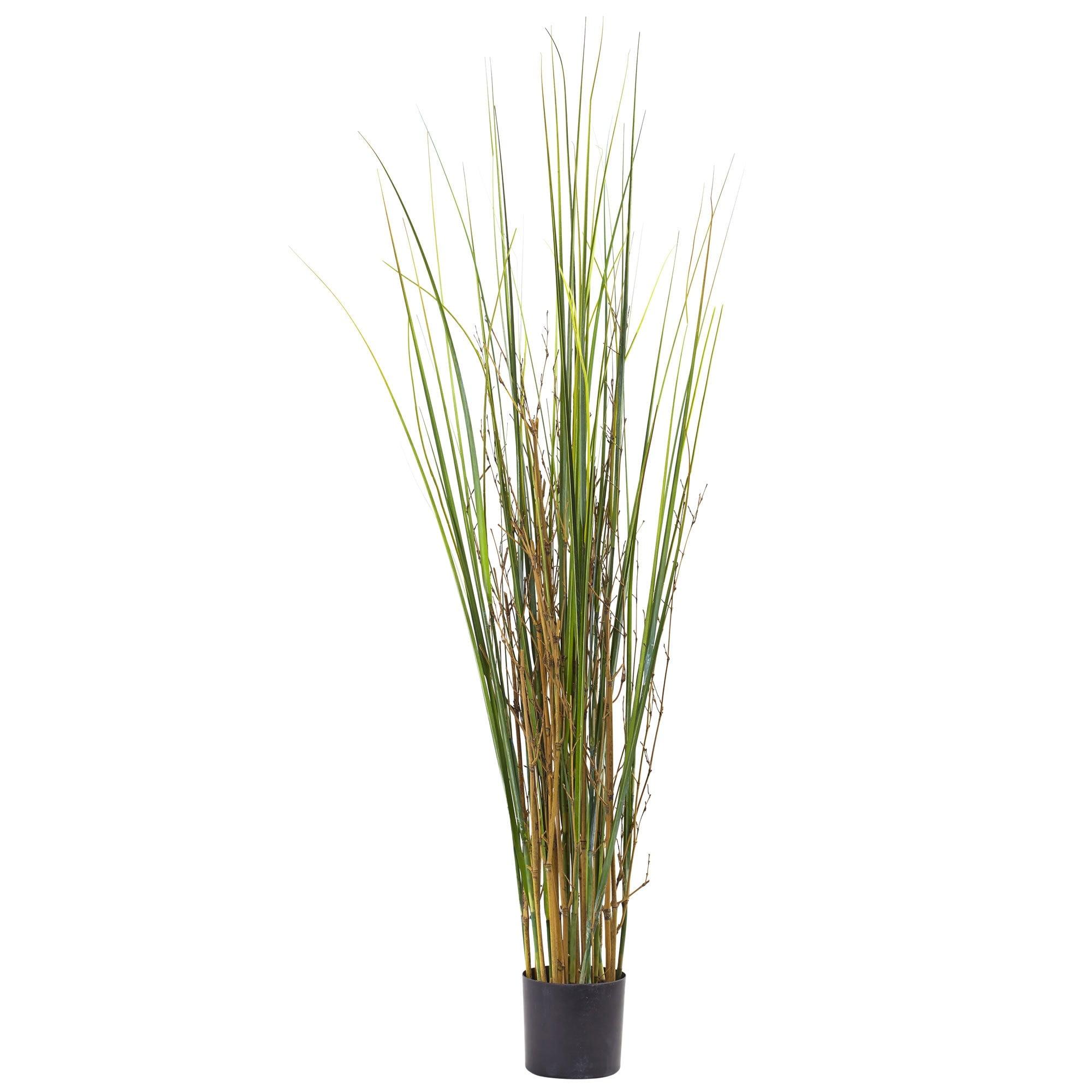 Zen-Inspired Outdoor Bamboo & Grass Potted Arrangement, 38"