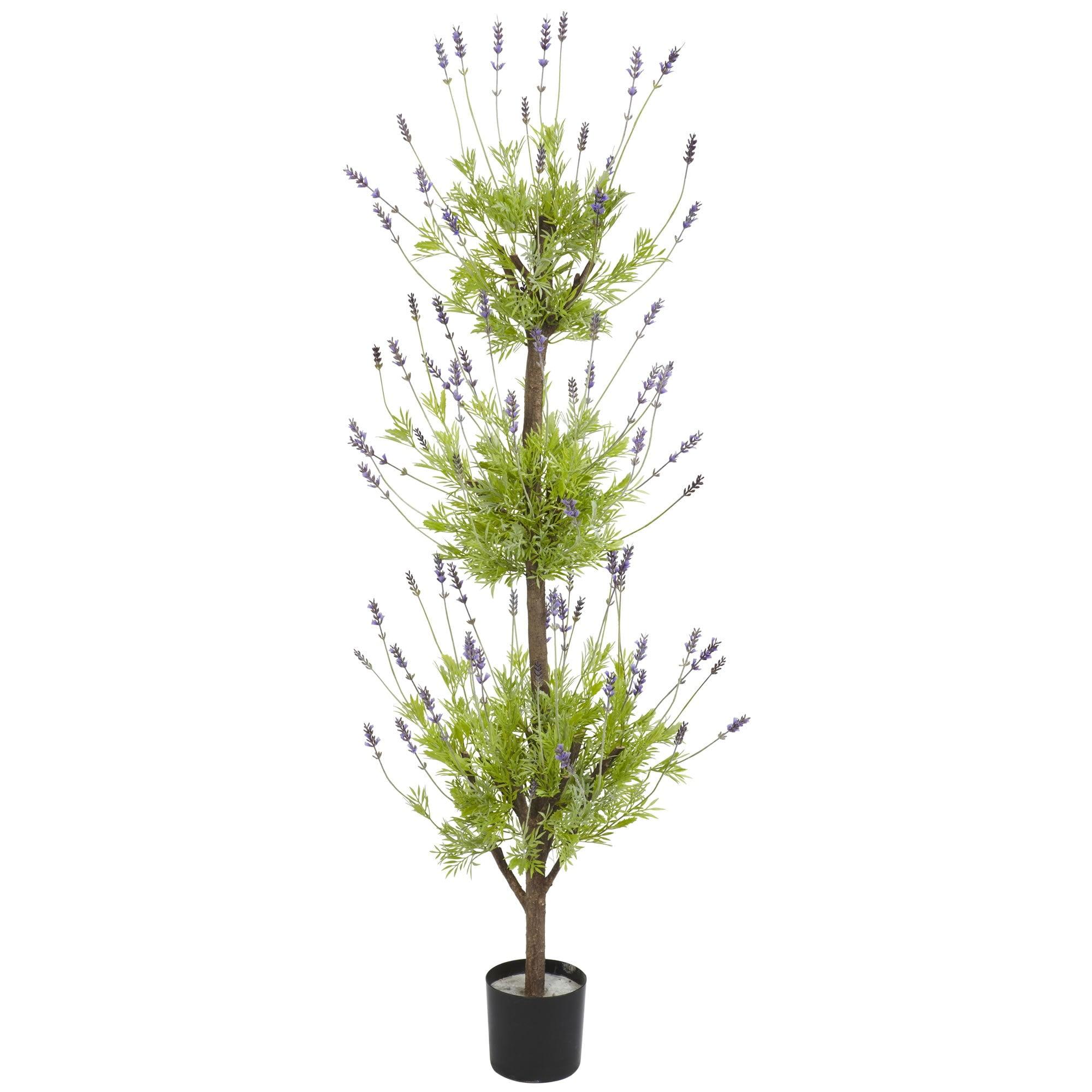 Nearly Natural 4-ft Lavender Topiary Silk Tree