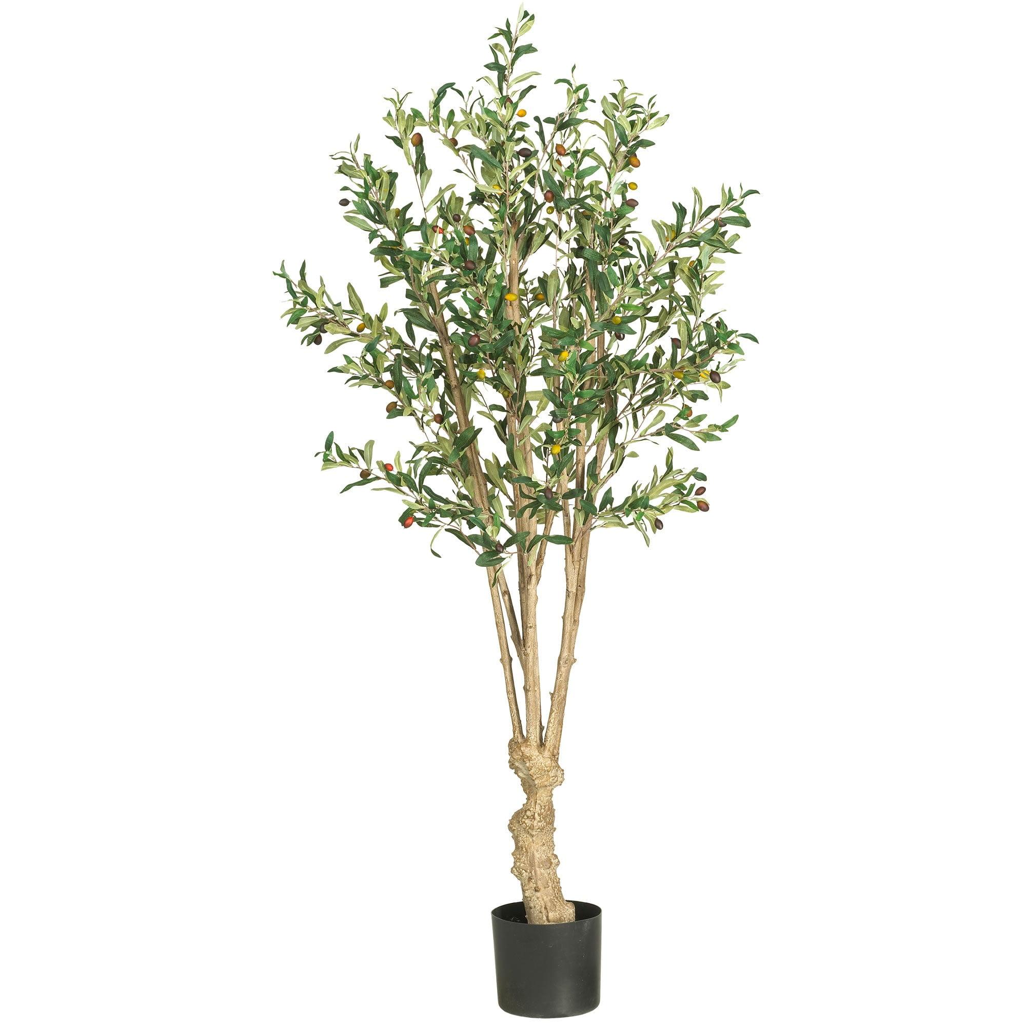 Mediterranean Elegance 5' Silk Olive Tree with Lush Leaves