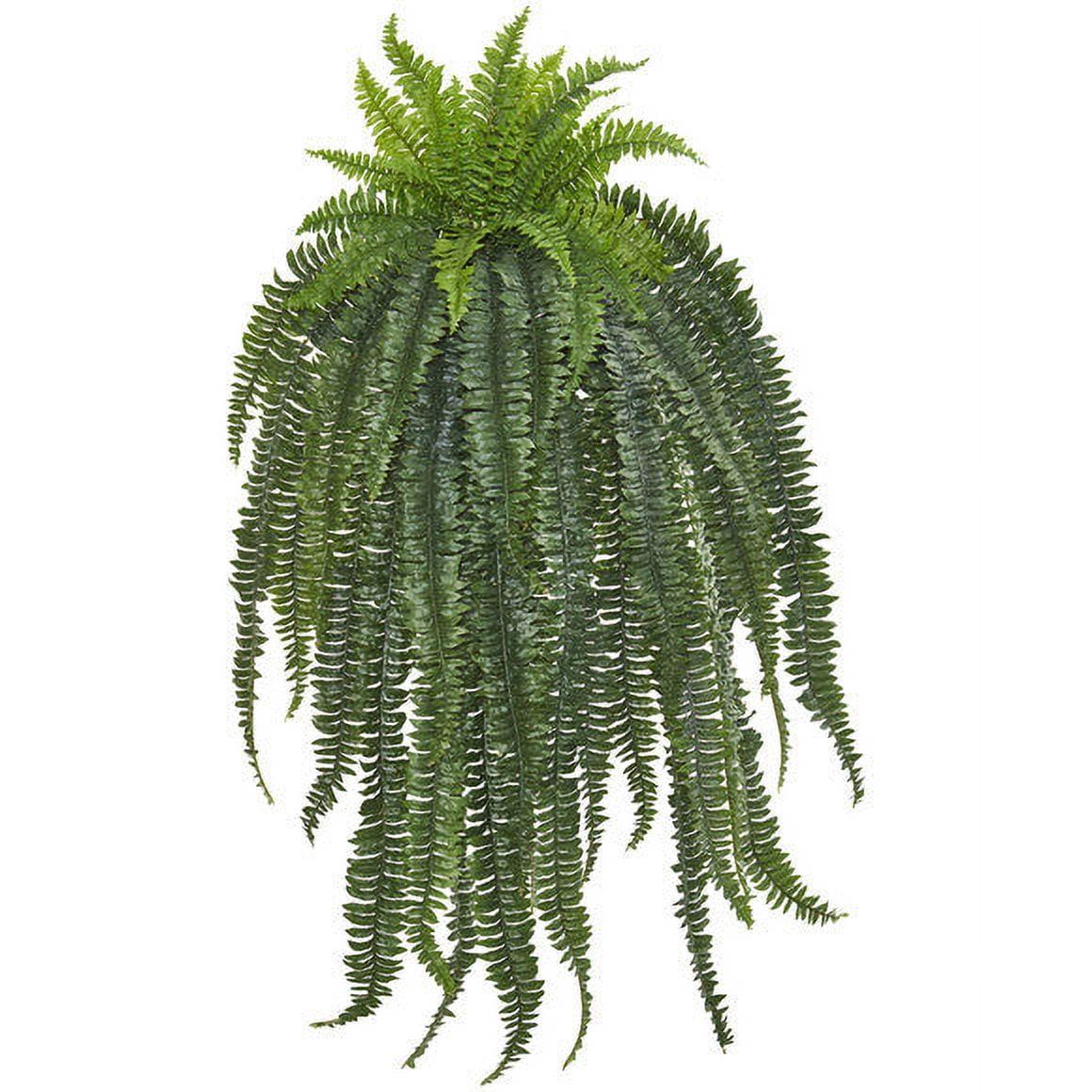 58" Green Plastic Boston Fern Artificial Hanging Plant