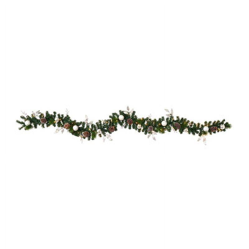 Luminous Pinecone and Ornament 9' Winter Garland with LED Lights