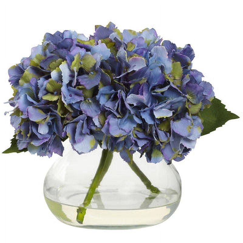 Blooming Blue Hydrangea 23" Silk Tabletop Arrangement with Vase