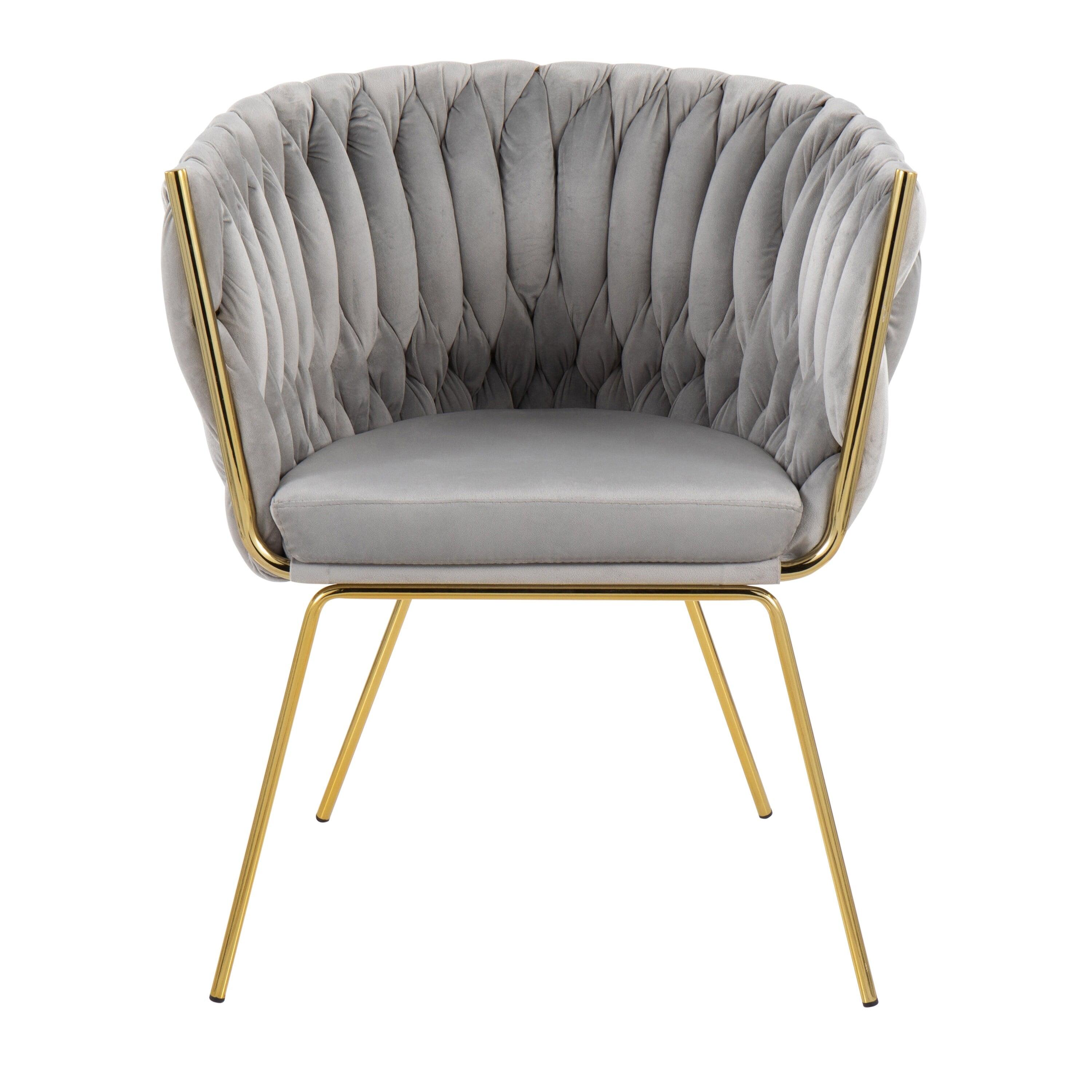 Elegant Silver Velvet Barrel Accent Chair with Metal Base