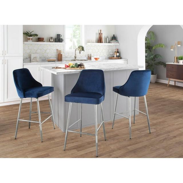 Upholstered Counter Stool with Metal Frame
