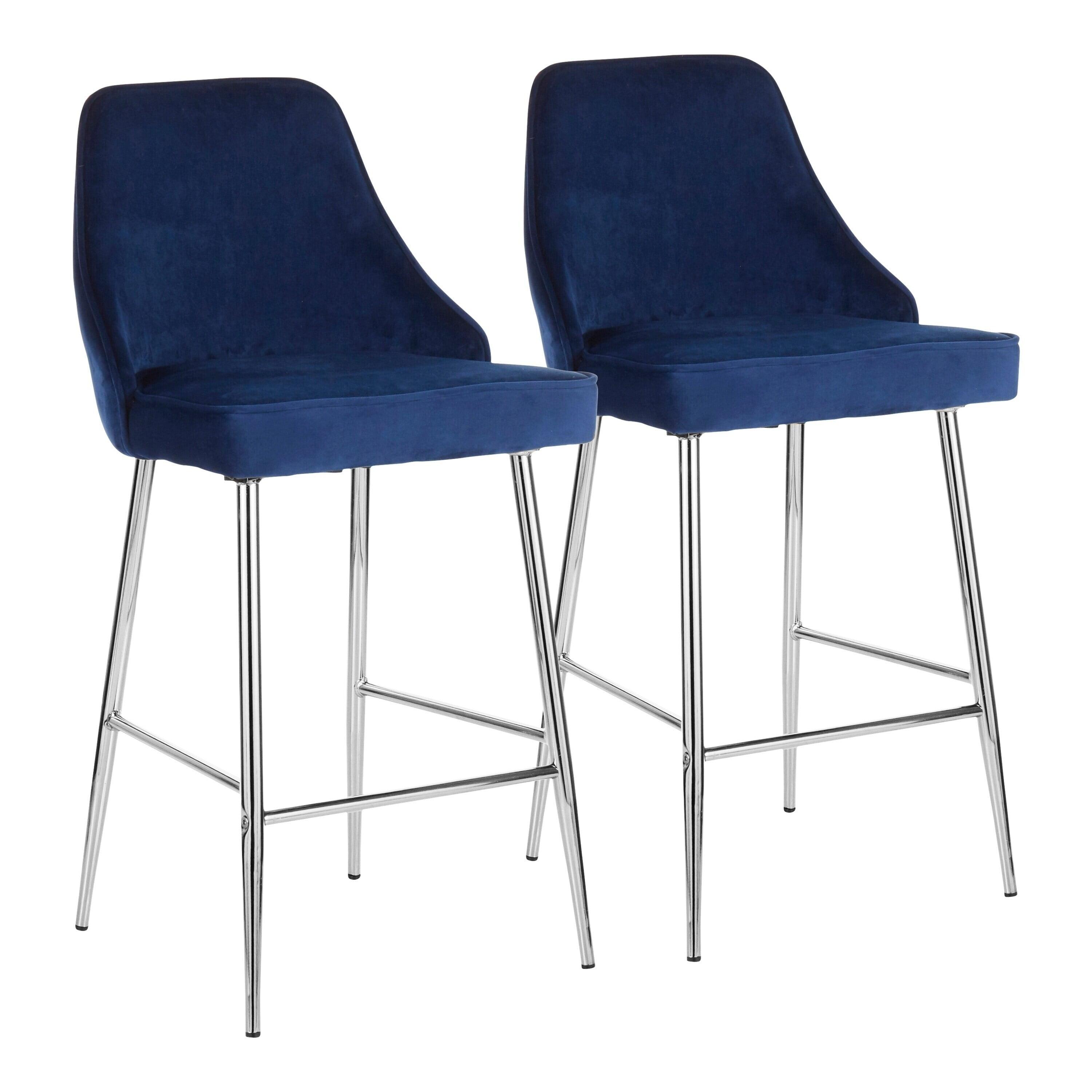 Upholstered Counter Stool with Metal Frame