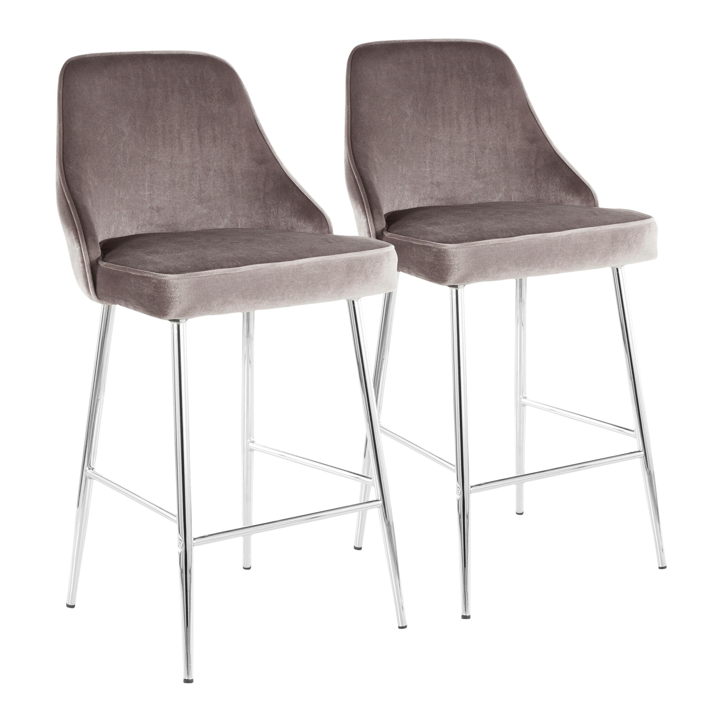 Upholstered Counter Stool with Metal Frame