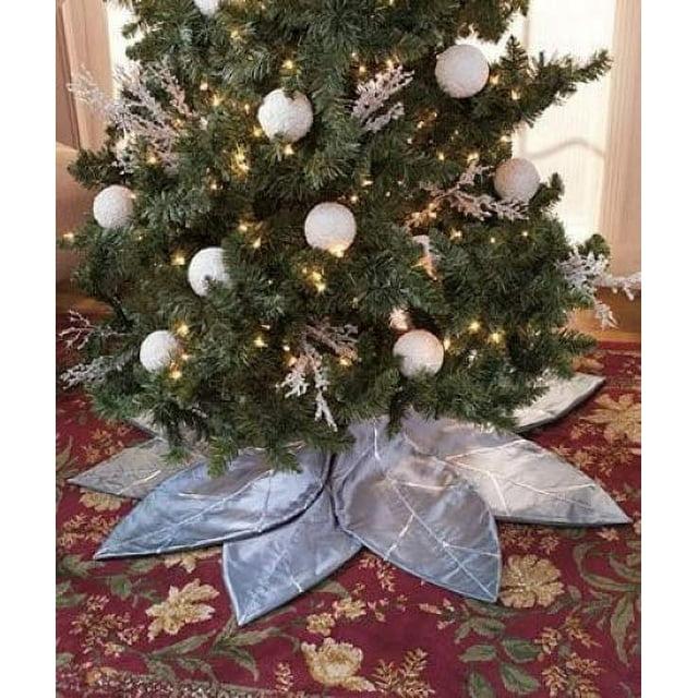 Silver Poinsettia Tree Skirt