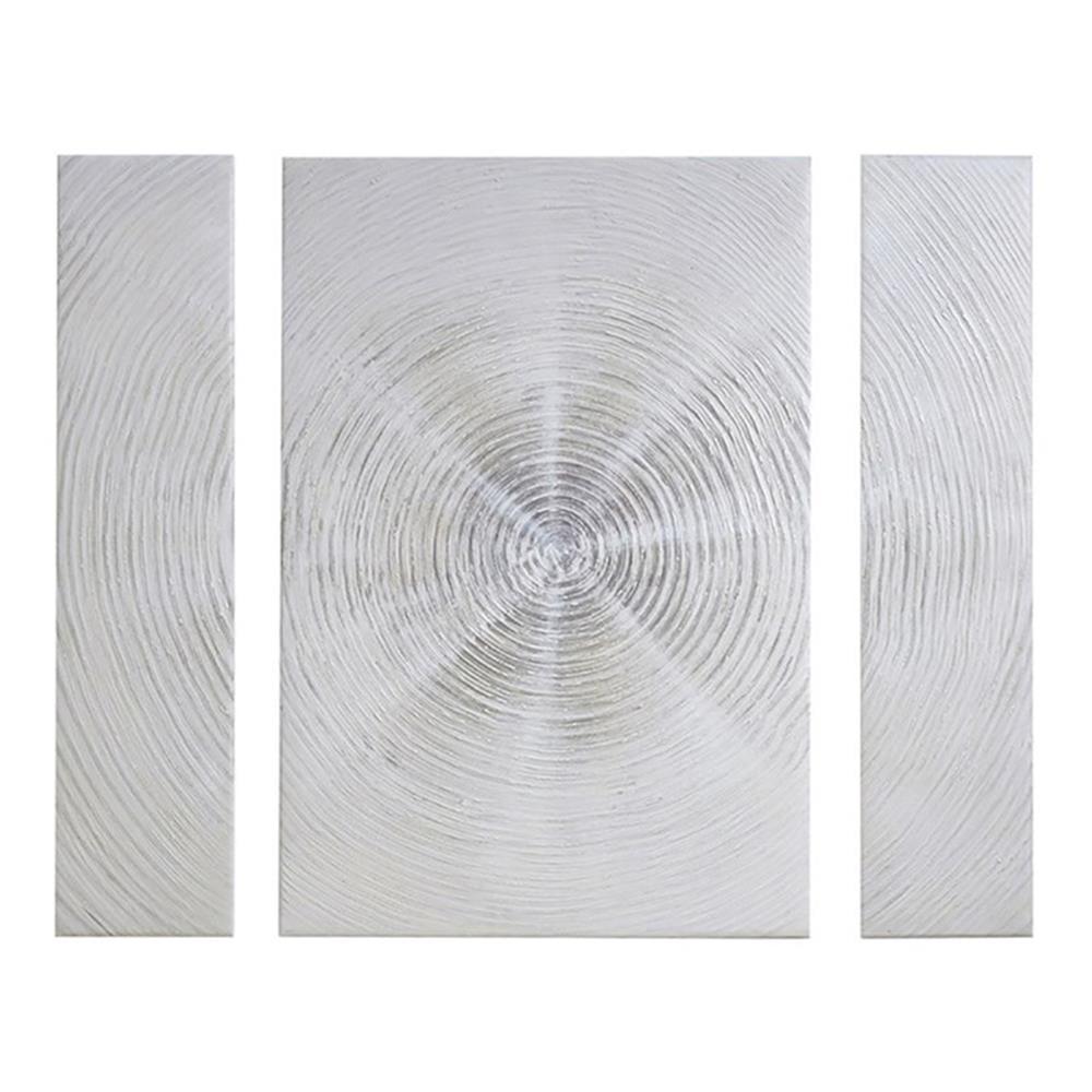 Silver Sand Hand Embellished Abstract 3-Piece Canvas Wall Art Set