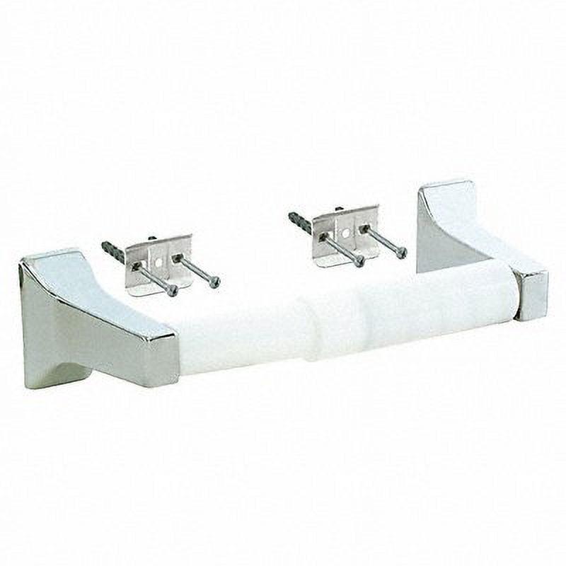 Chrome Surface Mount Toilet Paper Holder with White Roller