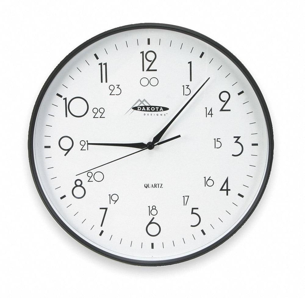 Black and White 12-Inch Round Quartz Wall Clock