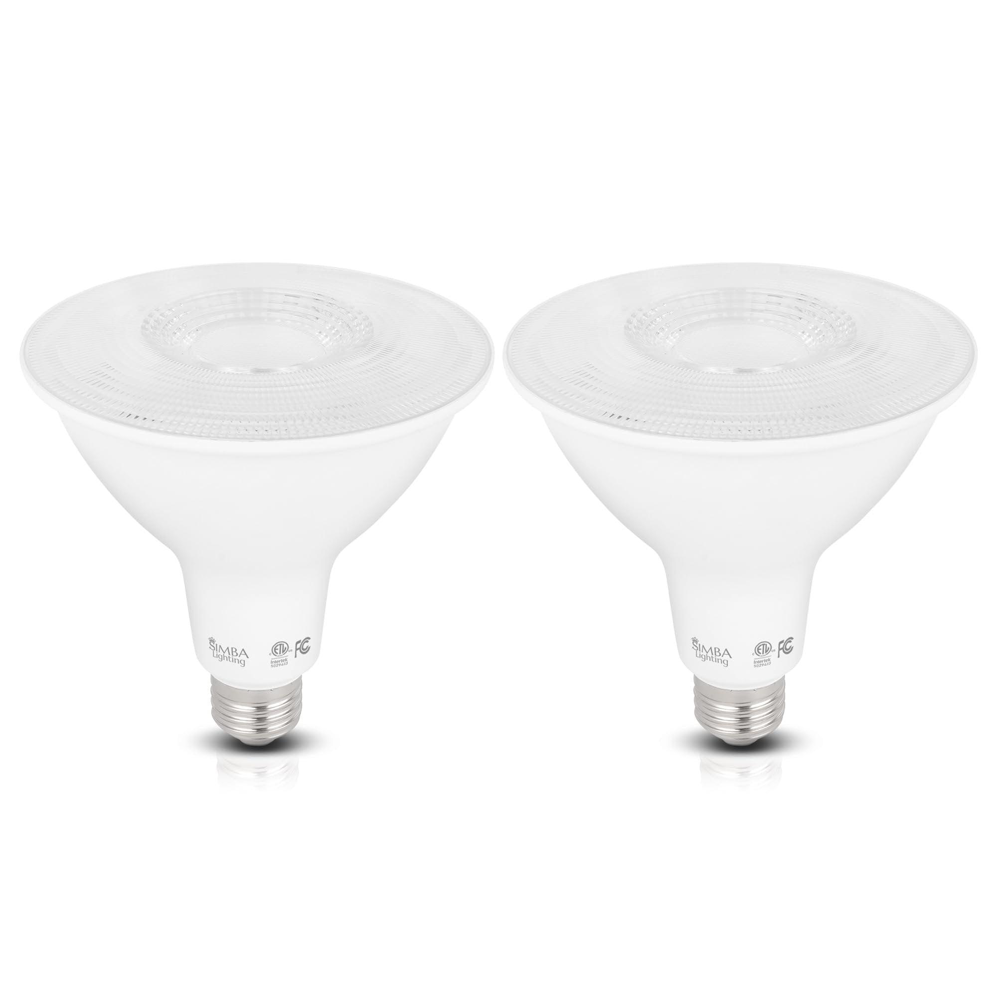 Simba Lighting LED PAR38 18W 38 Spotlight ETL Listed 180W Replacement Bulbs 120V Dimmable E26 5000K Daylight 2-Pack