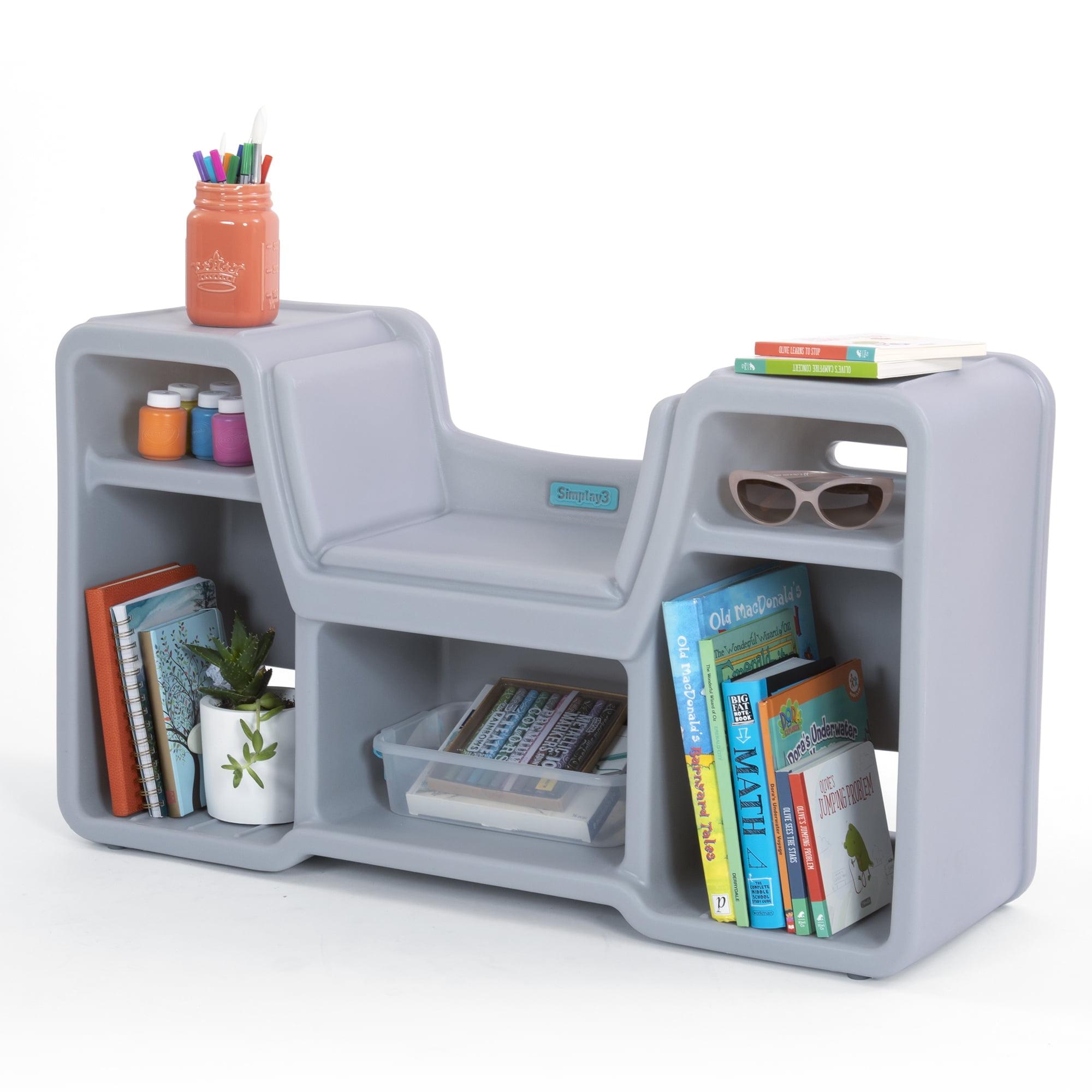 Simplay3 Cozy Gray Cubby Reading Nook for Kids