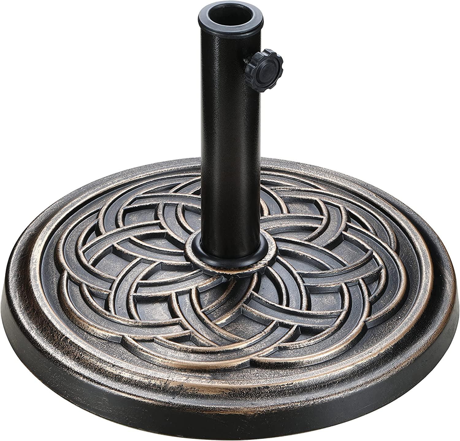 Bronze Art Deco 17.72" Round Patio Umbrella Stand Base