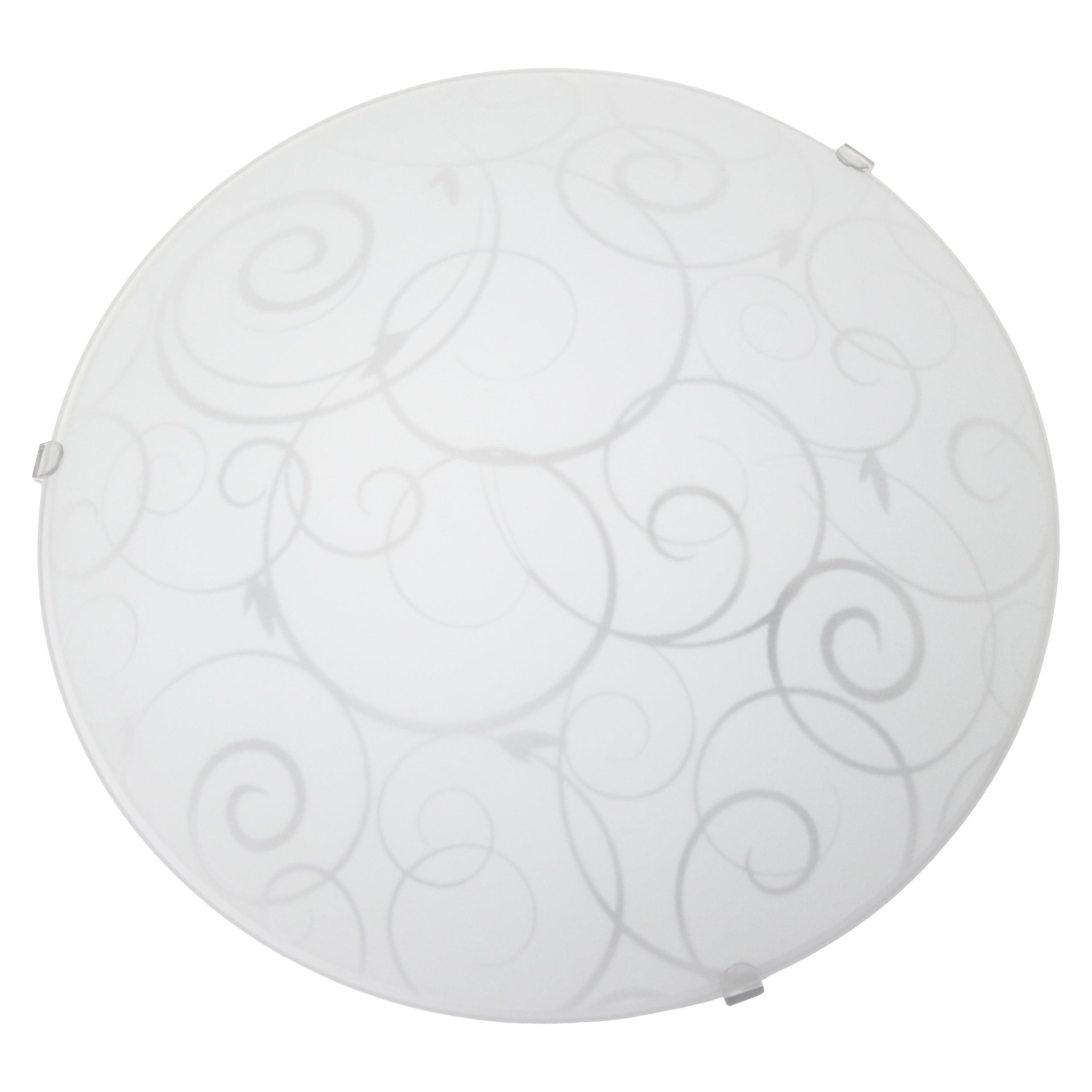 Elegant Swirl Glass 10" Flush Mount Ceiling Light in White