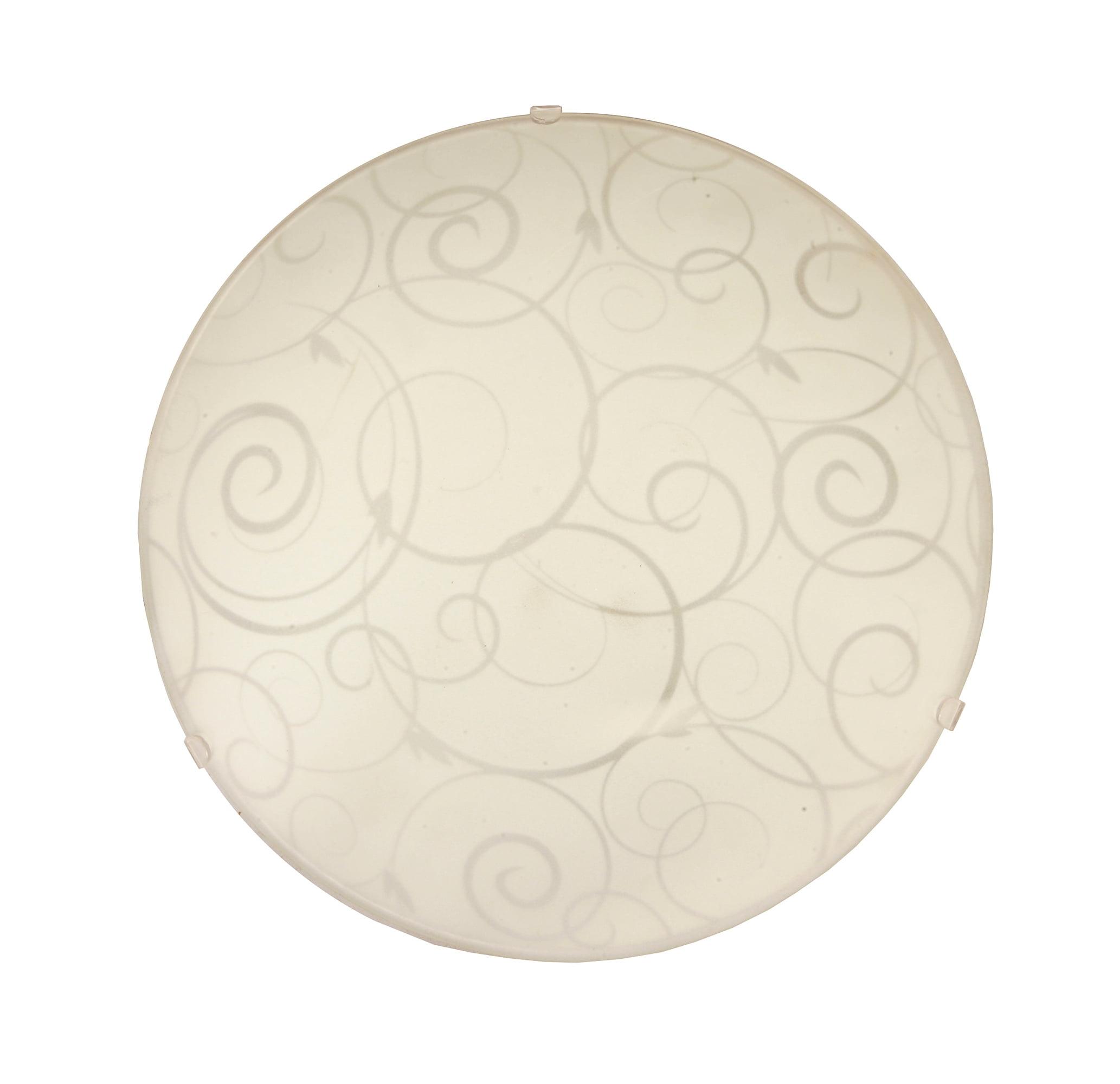 Flushmount Ceiling Light with Scroll Swirl Design White - Simple Designs