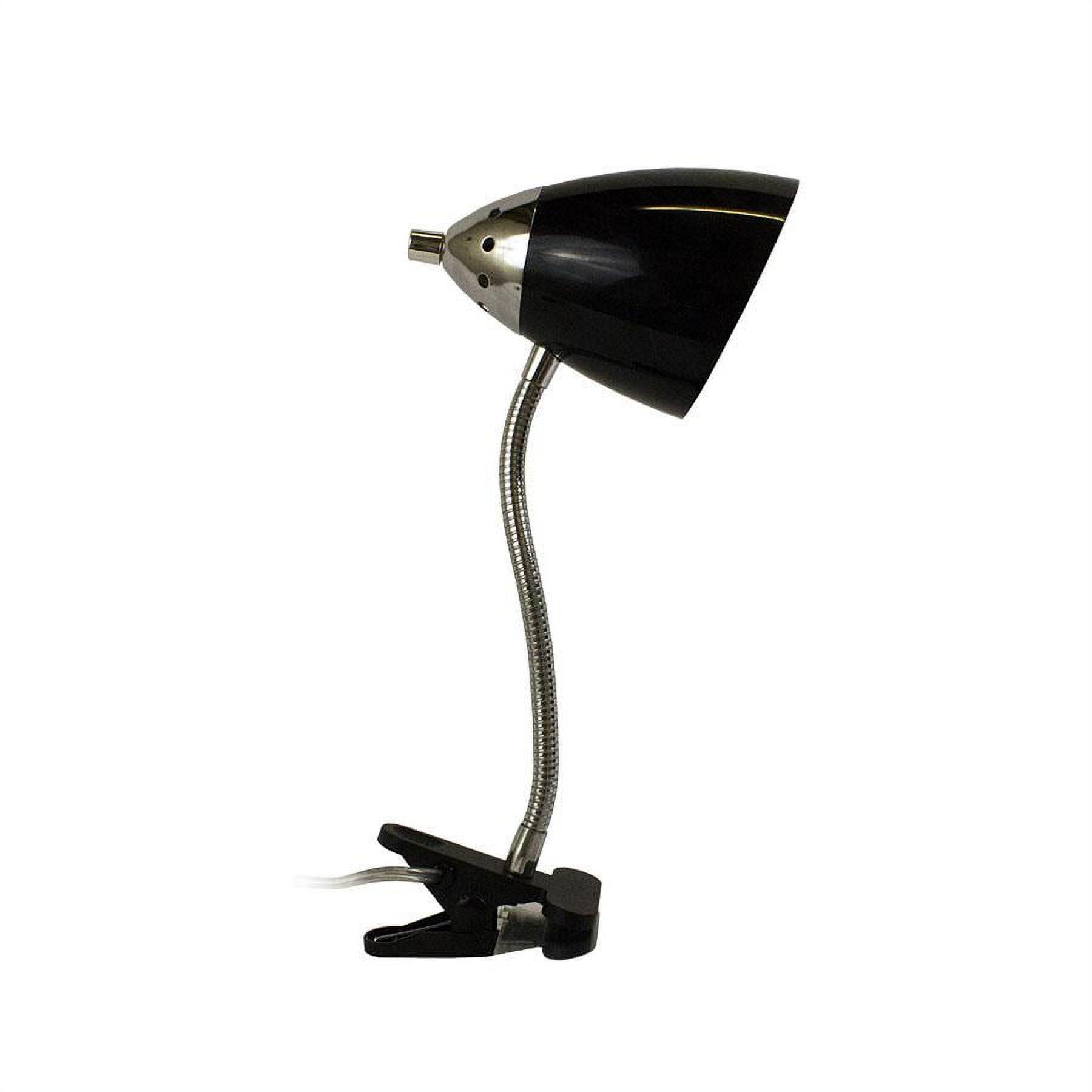 Adjustable Arc Black Clip-on Desk Lamp with Flexible Gooseneck