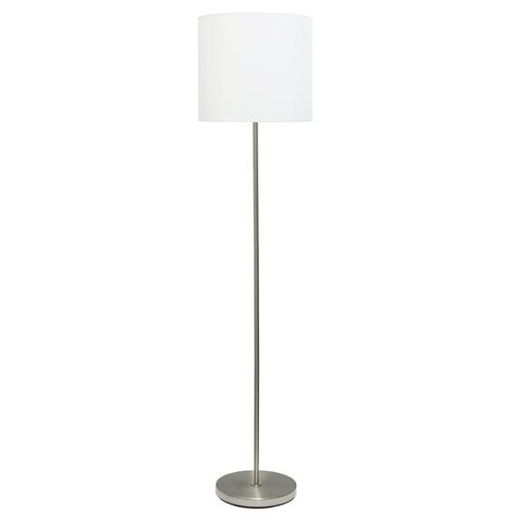 Drum Shade Floor Lamp White - Simple Designs: Brushed Nickel, Modern Style, ETL Listed