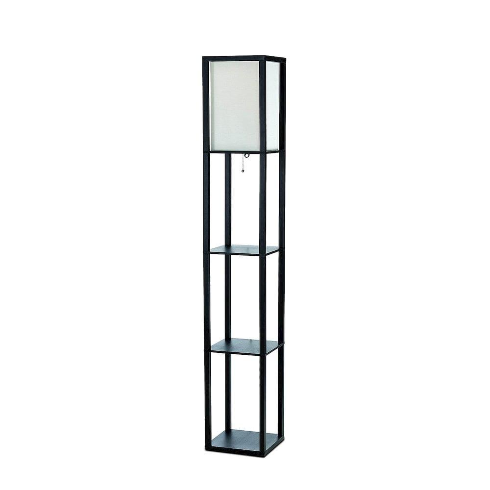 Simple Designs 62.5" Three Shelf Etagere Organizer Storage Floor Lamp
