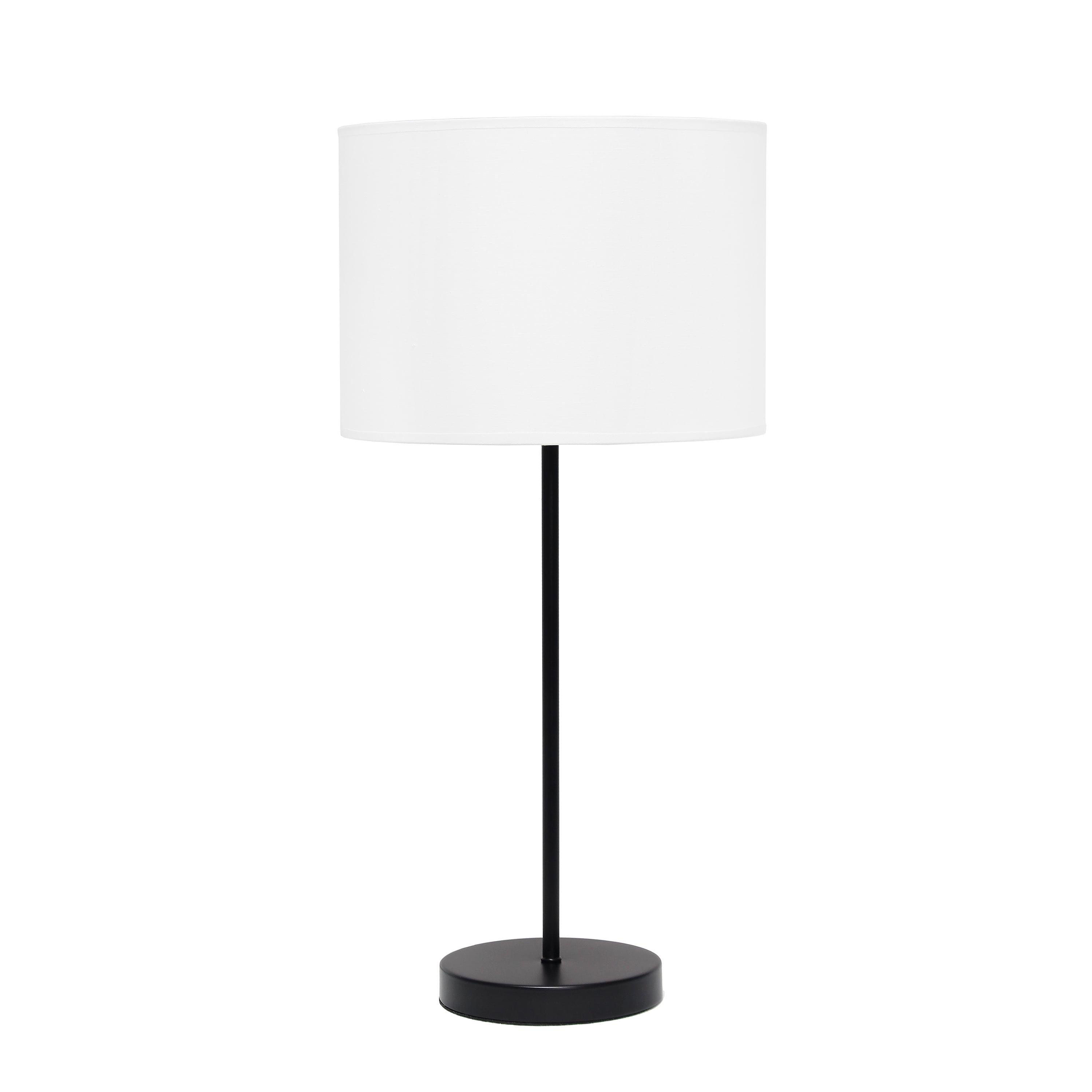 Stick Lamp Off-White - Simple Designs: Contemporary Cotton Shade, ETL Listed, No Assembly Required