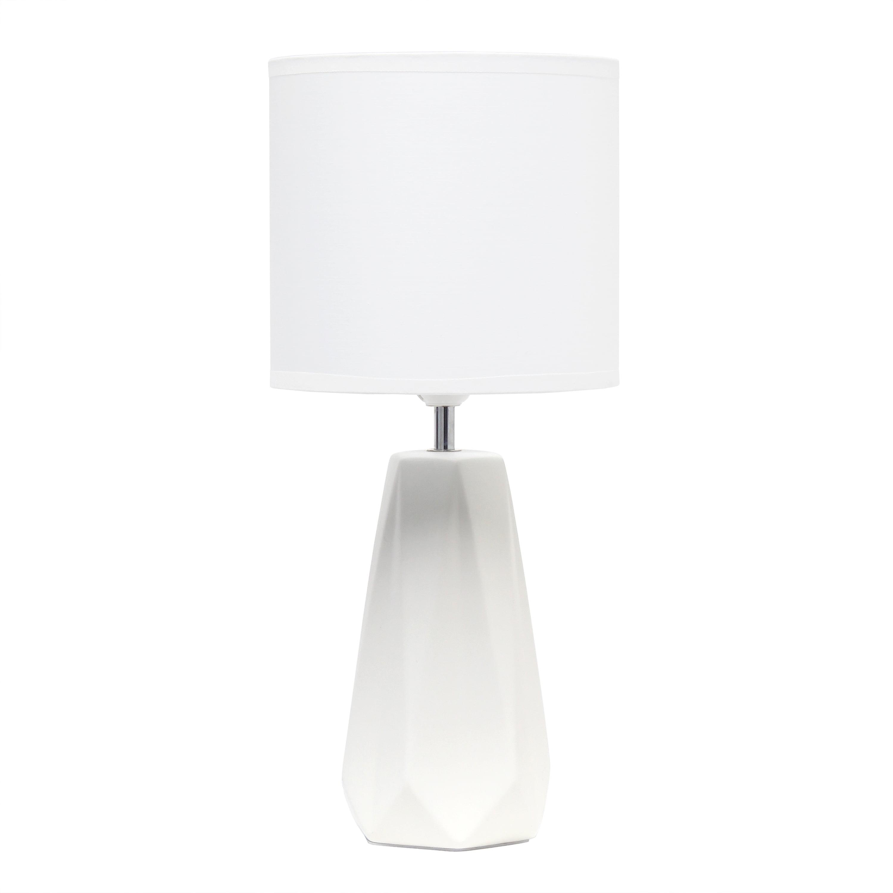 Simple Designs Ceramic Prism Table Lamp Off White