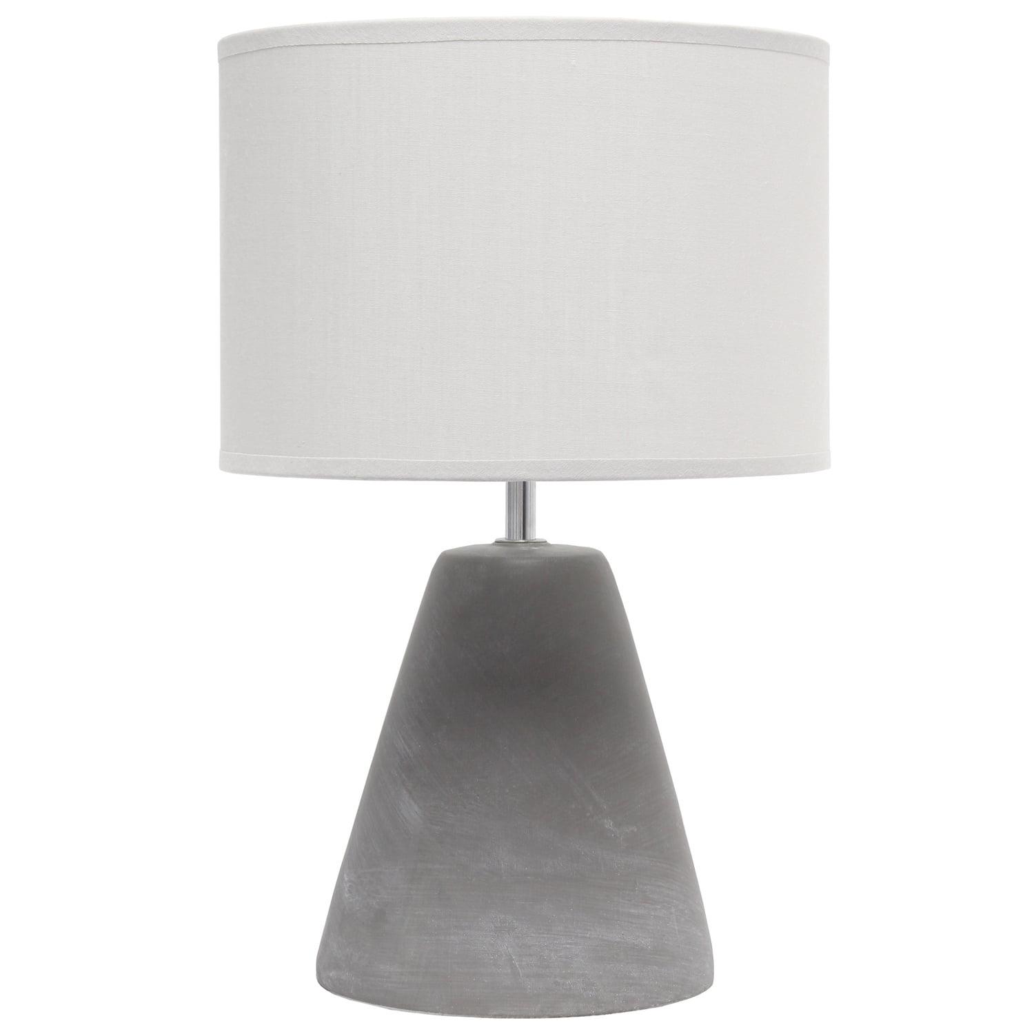 Simple Designs Concrete Pinnacle Table Lamp in Gray with Gray Shade
