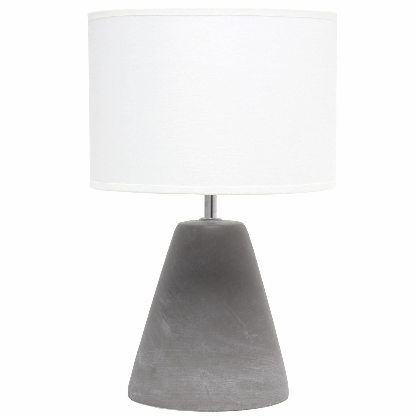 Sophisticated Modern White Fabric Shade Concrete Table Lamp