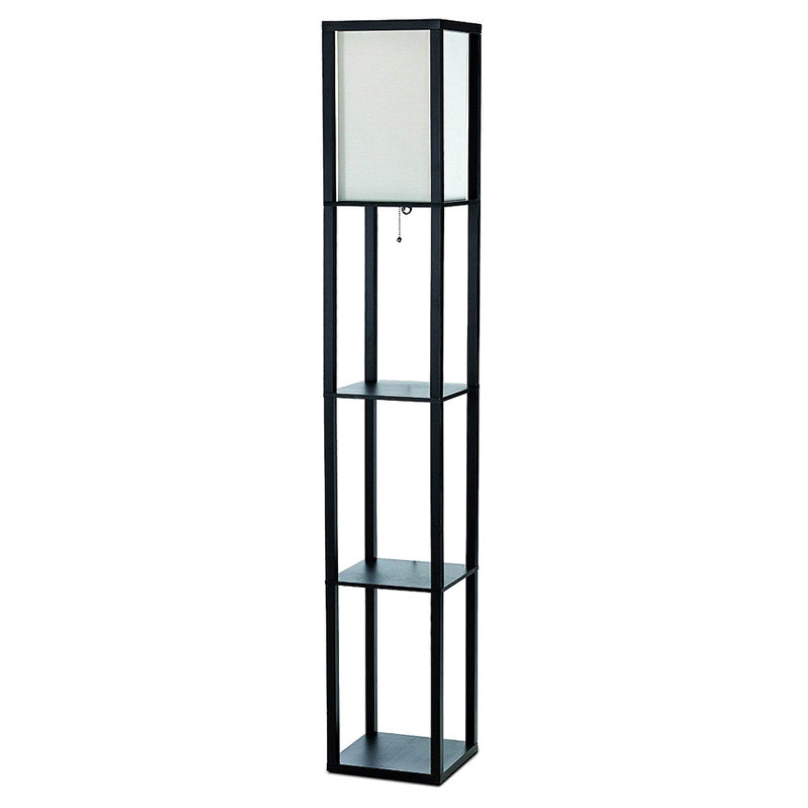 Simple Designs 62.5" Three Shelf Etagere Organizer Storage Floor Lamp
