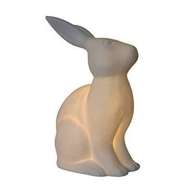 Simple Designs Porcelain Bunny Rabbit Shaped Animal Light Table Lamp White: Ceramic Desk Task Lamp, ETL Listed, Modern Decor