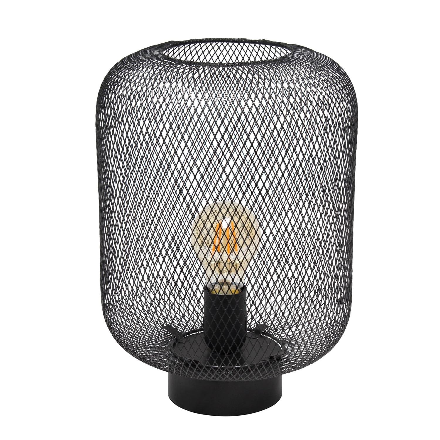 Metal Mesh Industrial Table Lamp Black - Simple Designs: ETL Listed, No Assembly Required