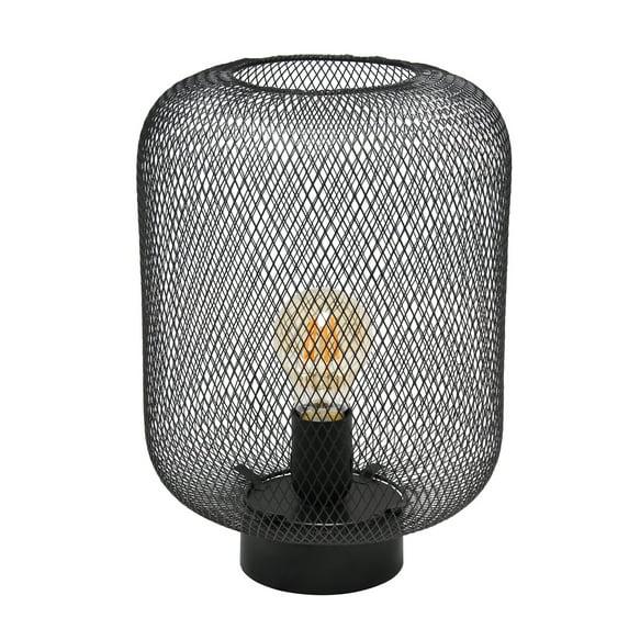 Metal Mesh Industrial Table Lamp Black - Simple Designs: ETL Listed, No Assembly Required