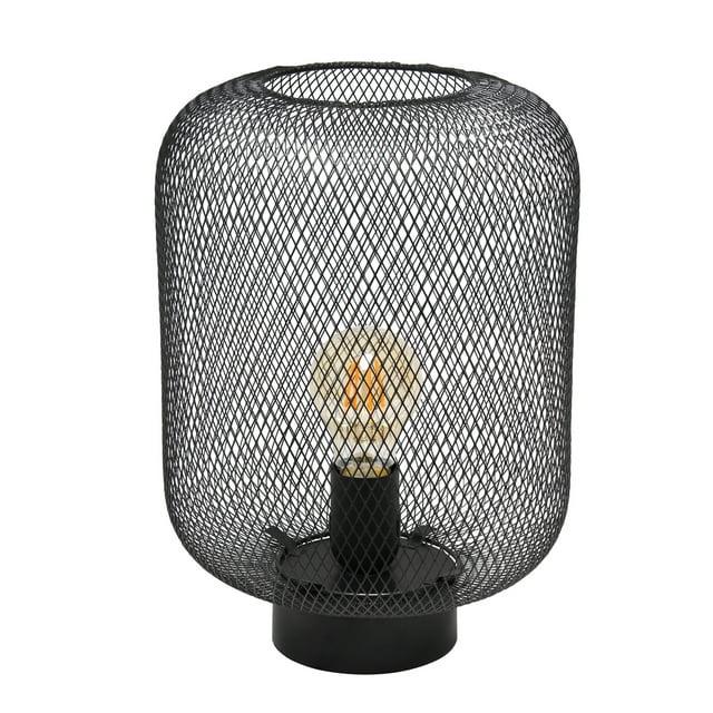 Metal Mesh Industrial Table Lamp Black - Simple Designs: ETL Listed, No Assembly Required