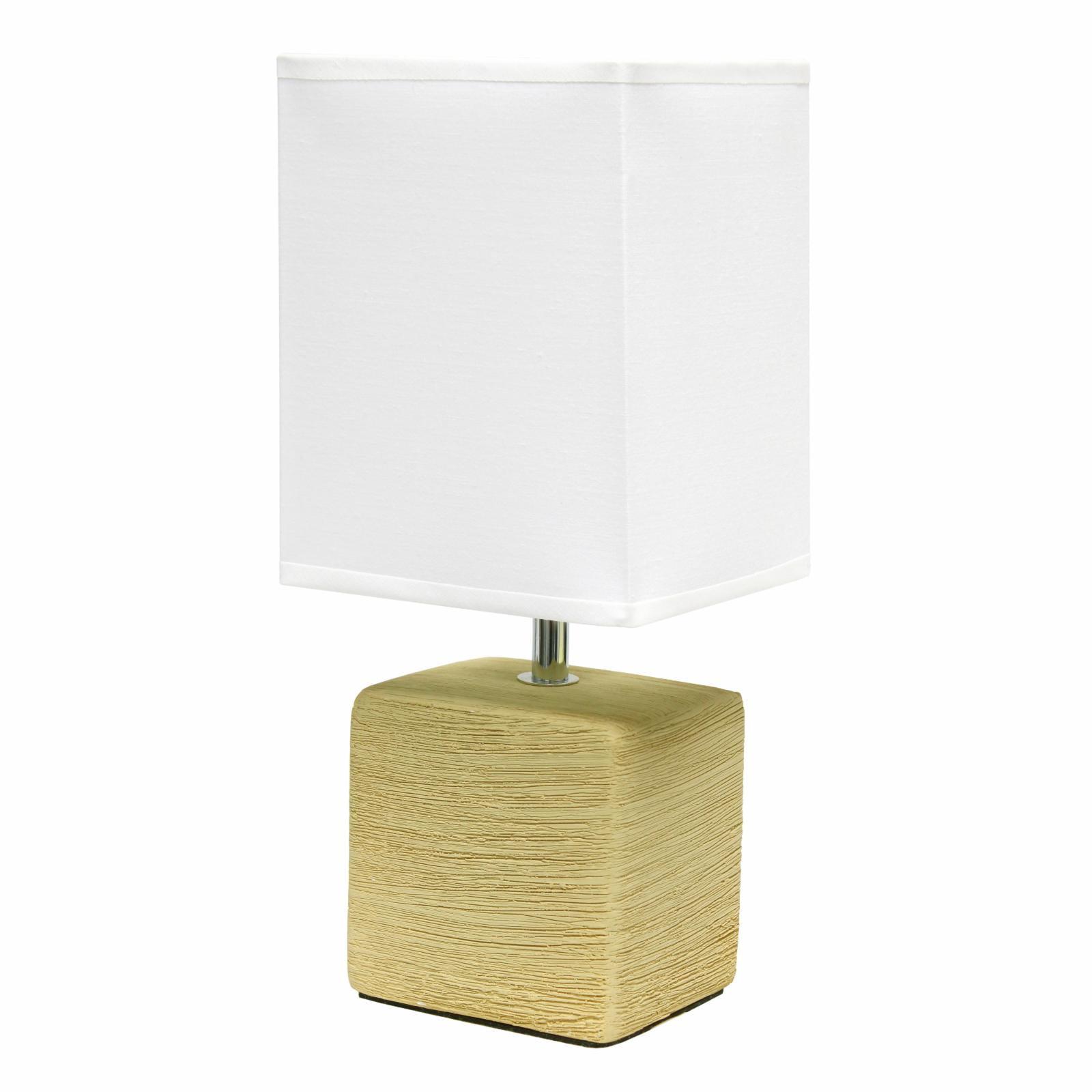 Petite Faux Stone Table Lamp with Fabric Shade - Simple Designs