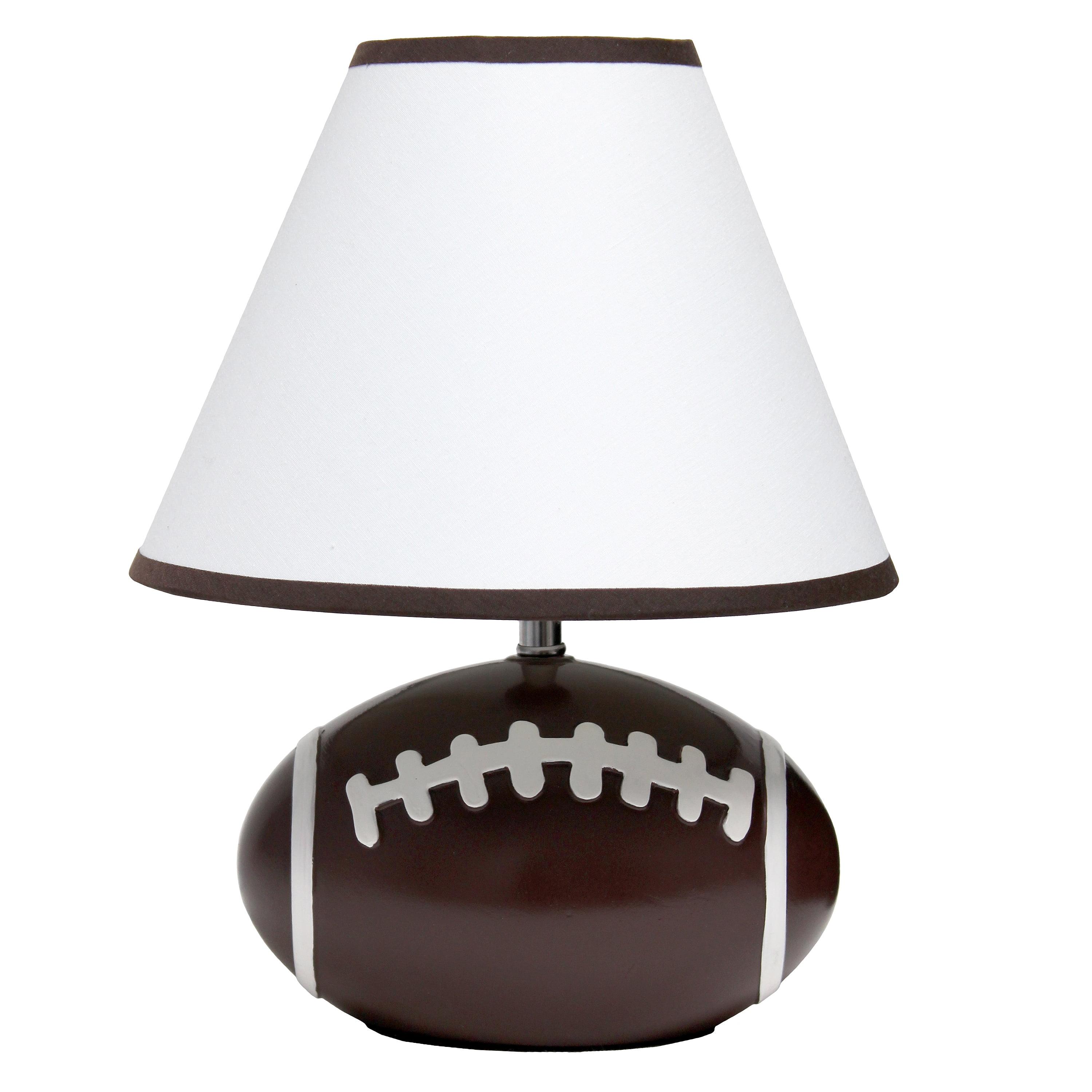 11.5" SportsLite Tall Athletic Sports Football Base Bedside Table Desk Lamp - Simple Designs: Ceramic Nightstand Lighting, ETL Listed