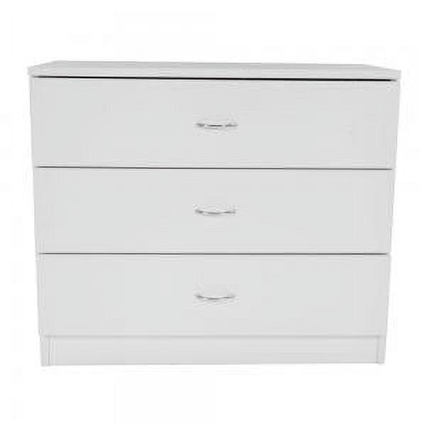 White MDF 3-Drawer Dresser Storage Cabinet