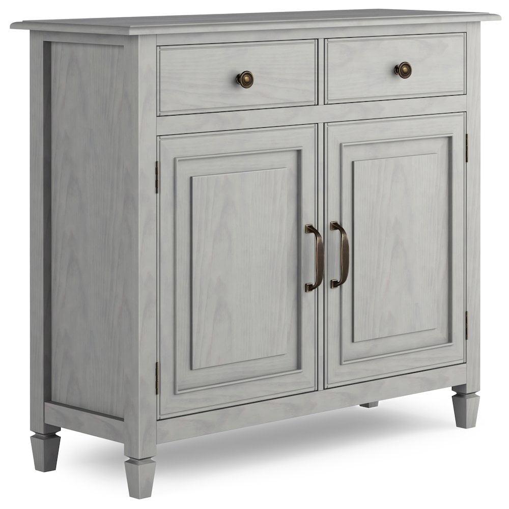 Simpli Home Connaught 40"W Solid Wood 2-Shelf Entryway Storage Cabinet with 2 Storage Drawers