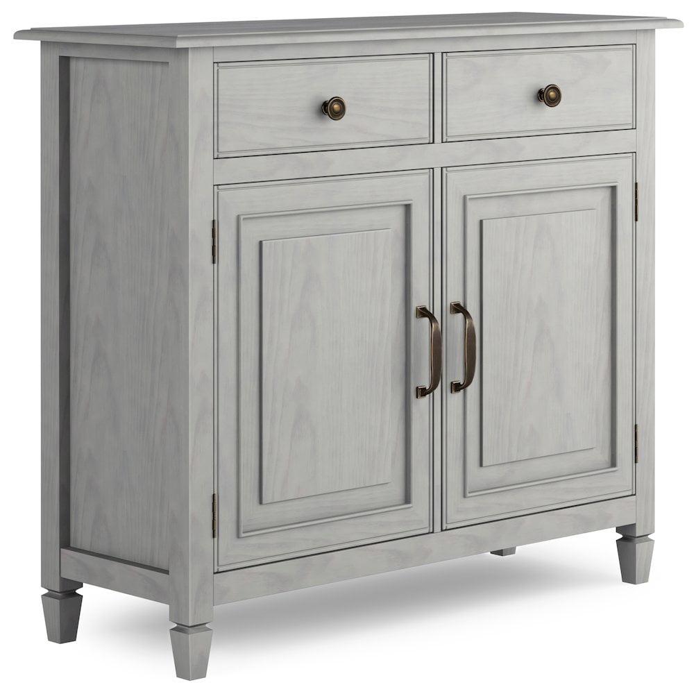 Simpli Home Connaught 40"W Solid Wood 2-Shelf Entryway Storage Cabinet with 2 Storage Drawers