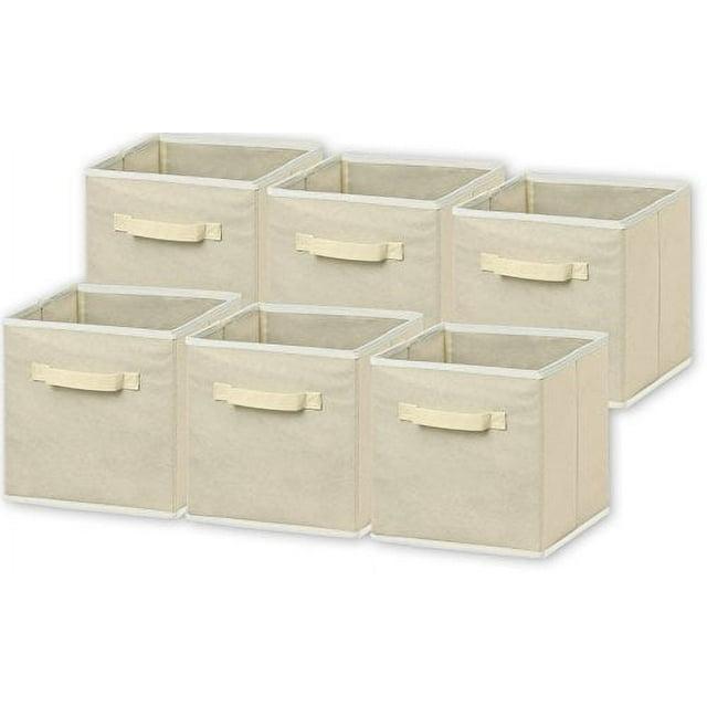 Simple Houseware Foldable Storage Bins Cubes Organizer, 6 Pack, Beige