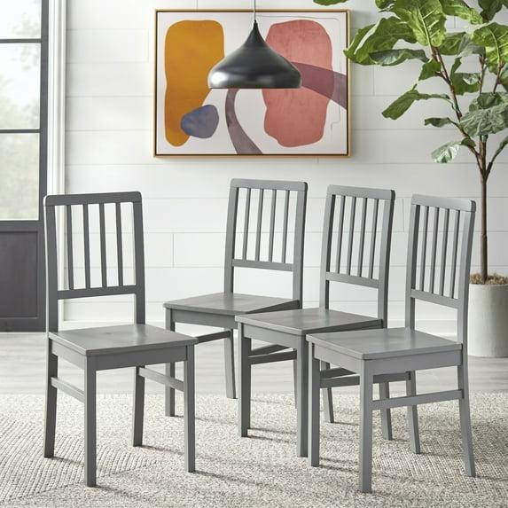 Simple Living  Camden Solid Wood Dining Chair (Set of 4) Dining Chairs Grey Rubberwood