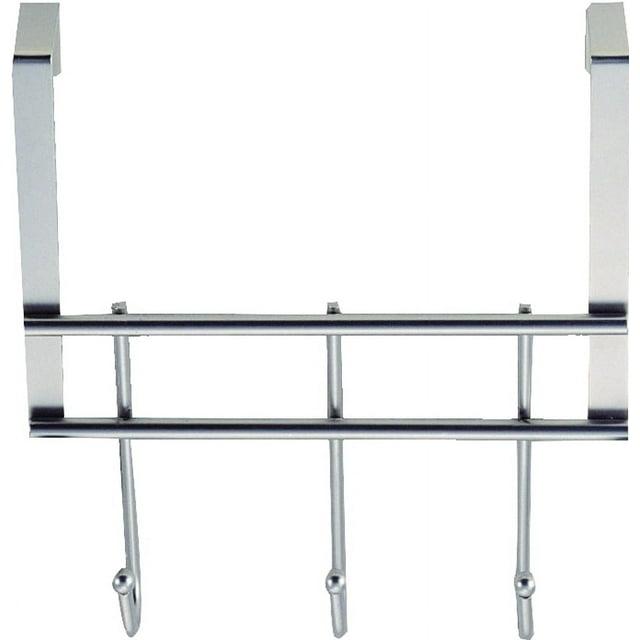 Simple Spaces HK06-CH Door Garment Hook, Each Hook: 4.8 lb, 3-Hook, Steel, Chrome, Hanging Mounting