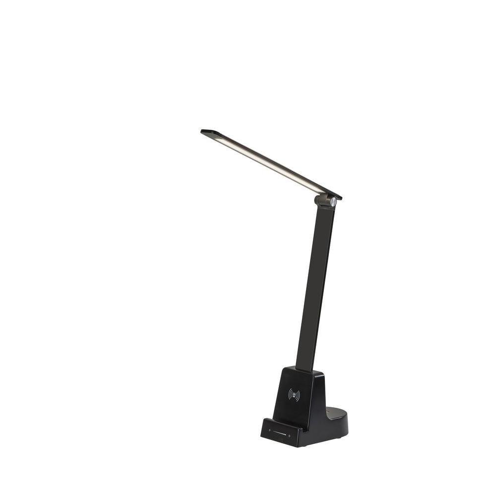 Matte Black Adjustable LED Desk Lamp with Wireless Charging