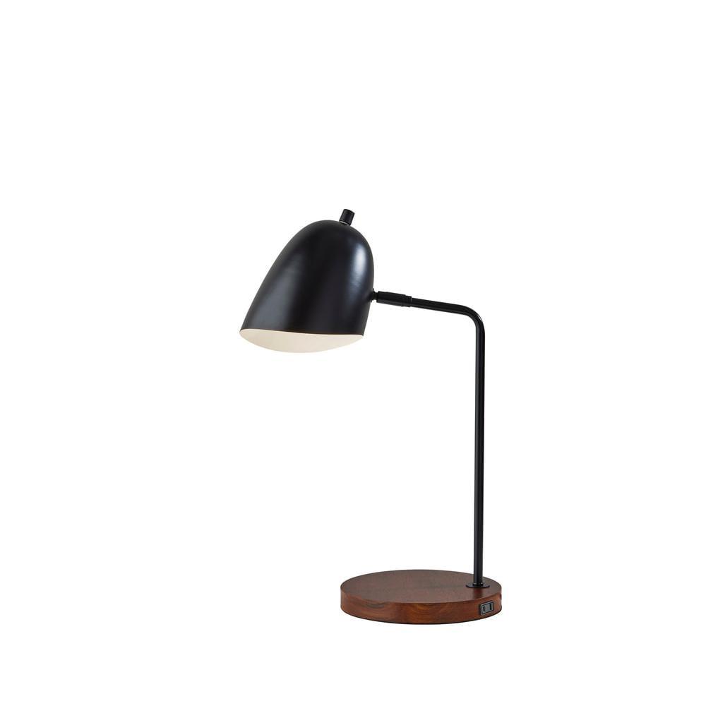 Jude Walnut Desk Lamp Black - Adesso: Articulating Shade, ETL Listed, 5' Cord