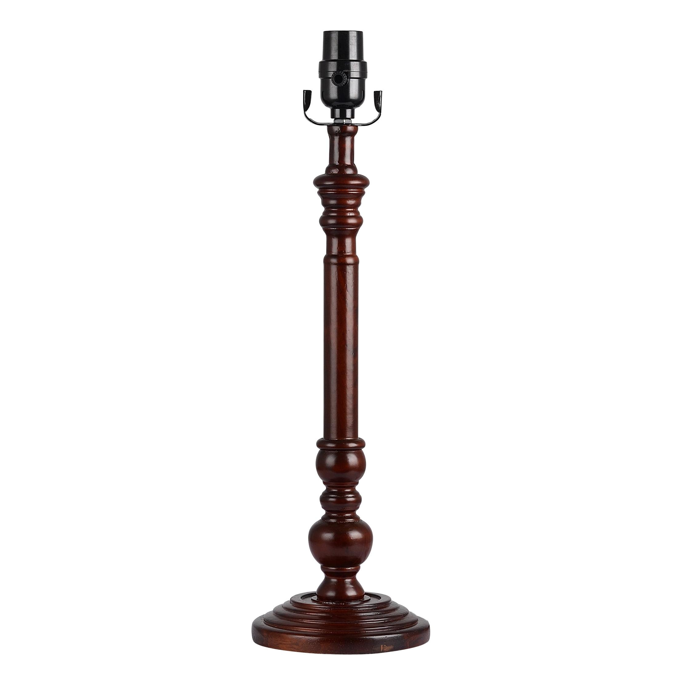 Simplee Adesso 19" Height Wood Walnut Finish Candlestick Table Lamp Base, Transitional Design, Office and Dorm