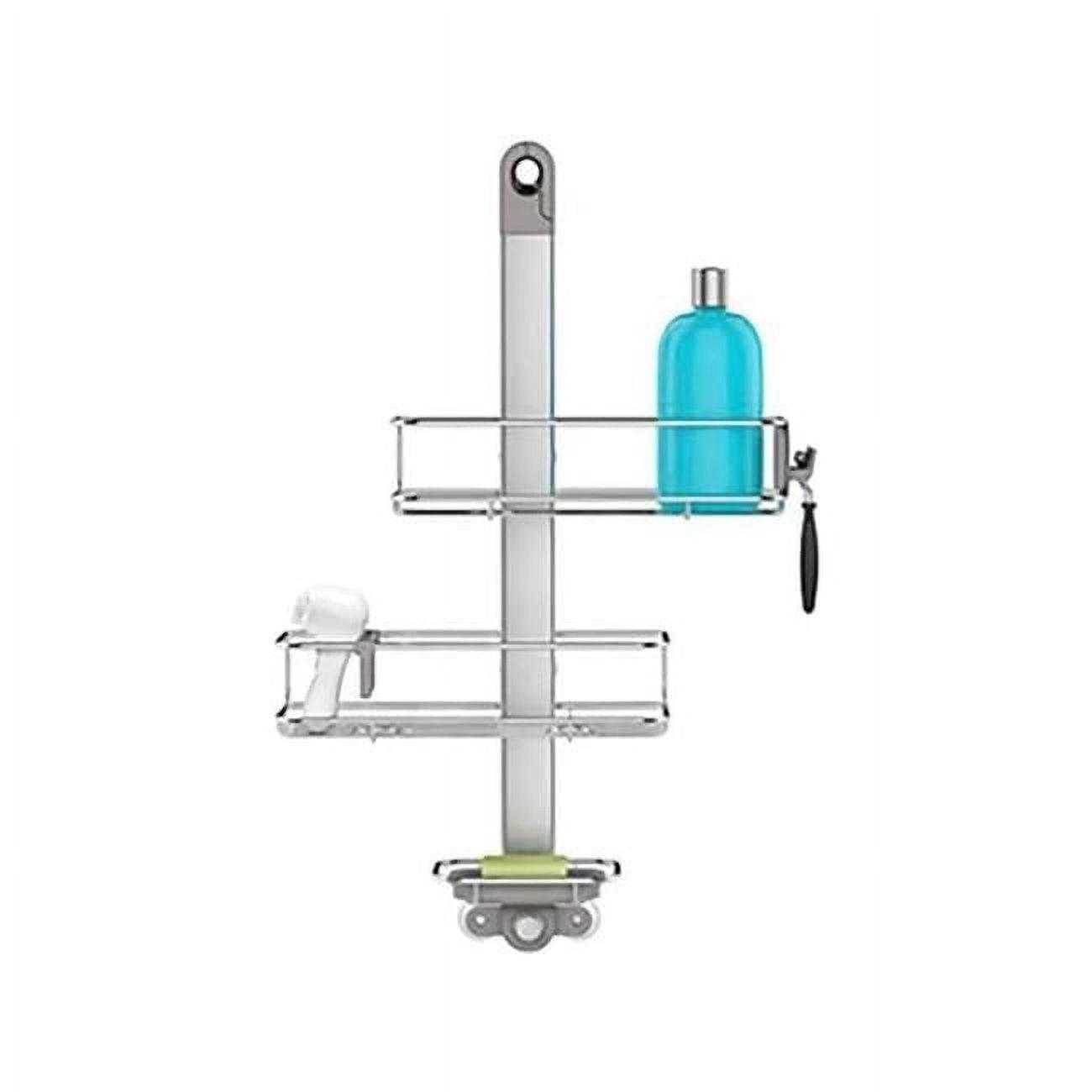 Simplehuman Medium Adjustable Shower Caddy, Stainless Steel/Anodized Aluminum Rust-Proof Frame