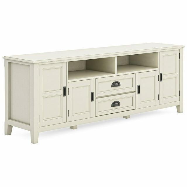Simpli Home Burlington 72"W Solid Wood TV Stand for TVs up to 80" with 4 Cabinets
