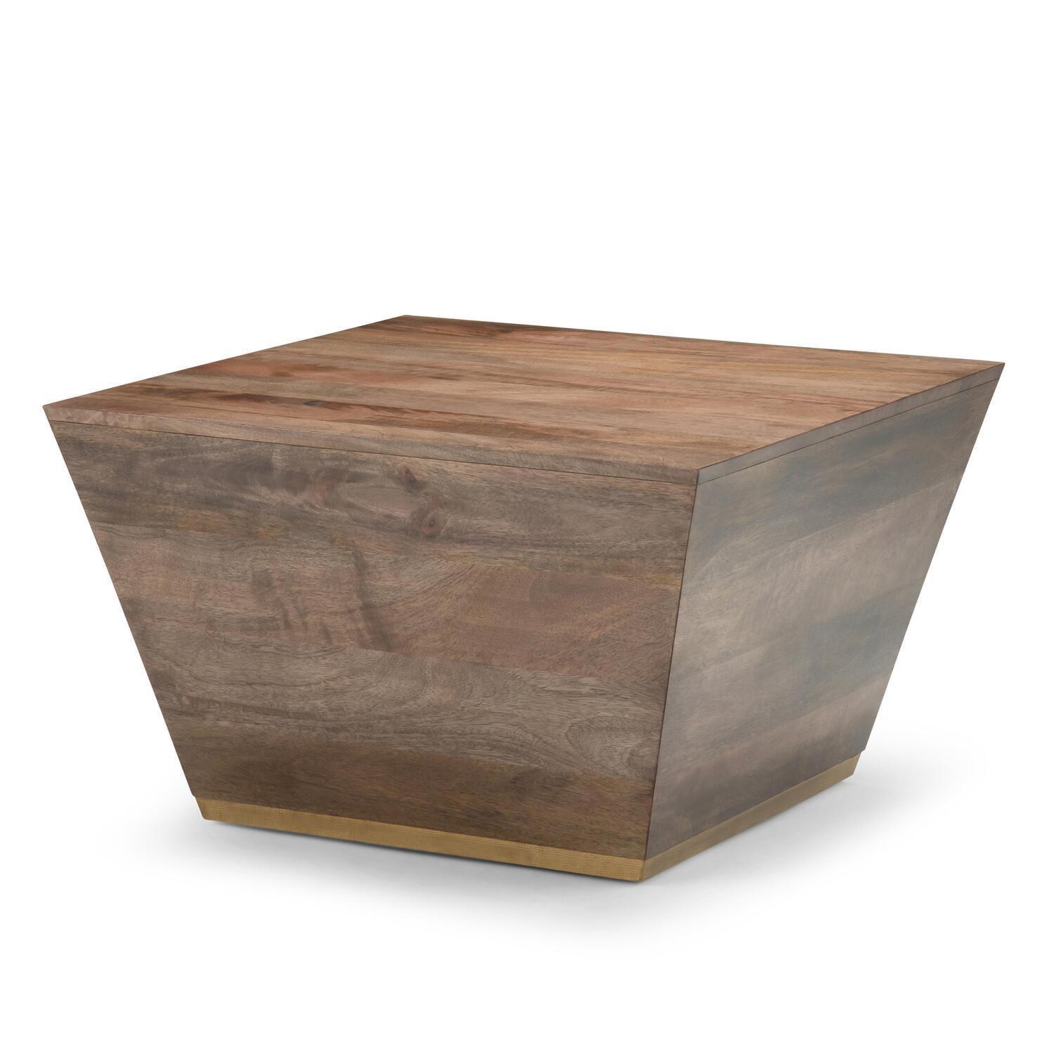 Abba Dark Brown Solid Mango Wood Square Coffee Table