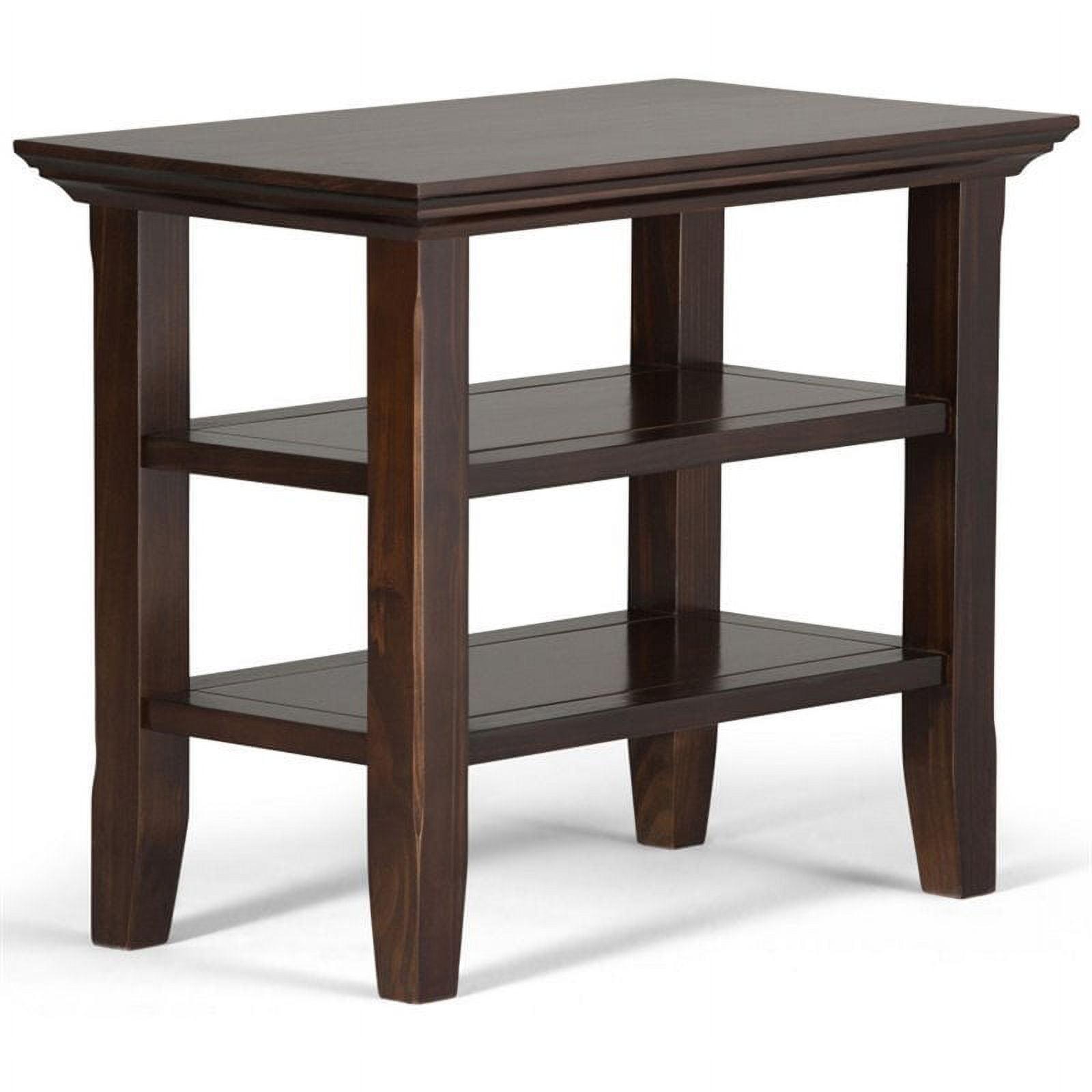 Brunette Brown Solid Wood Transitional Narrow Side Table